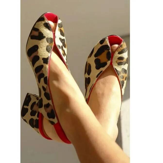 Men'S Shoes With Toes - Sandales pour femmes à imprimé léopard,