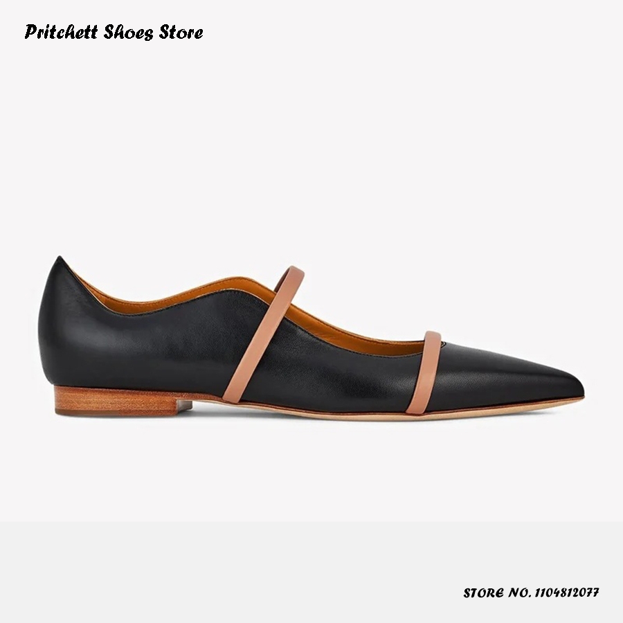 Men'S Shoes With Toes - Ballerines en cuir à double bretelles