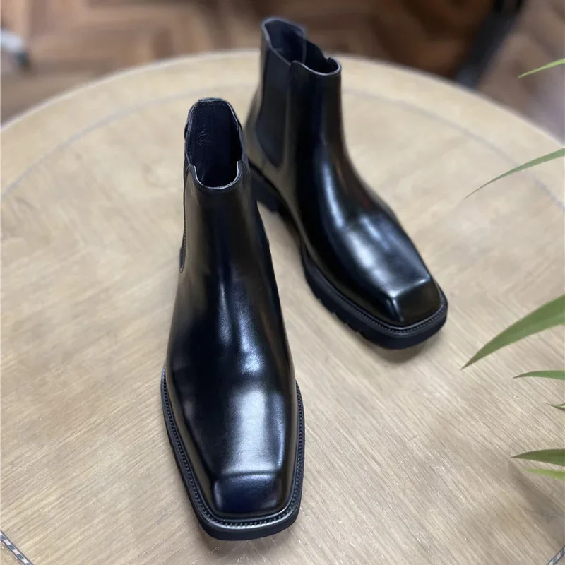 Men Shoes Elegant - Bottes élégantes en cuir véritable pour