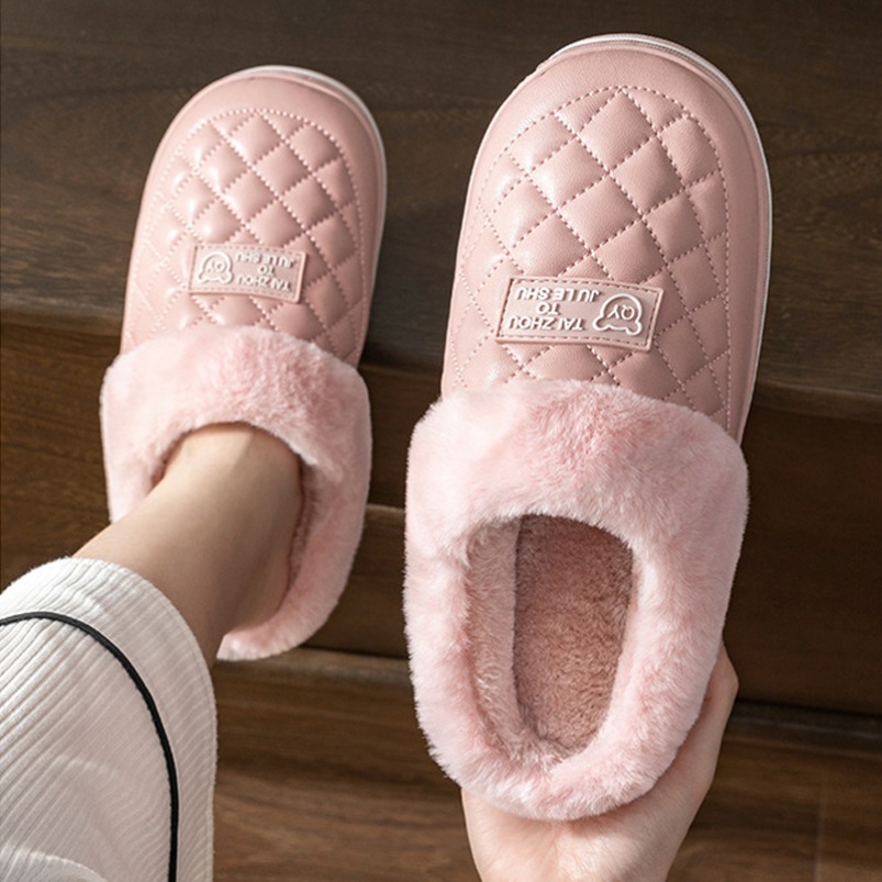 Men'S Shoes Grip - Pantoufles de maison en fourrure thermique