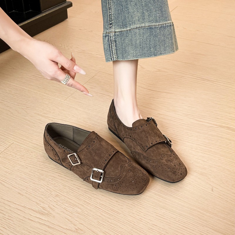 Monk Strap Shoe - Chaussures Rétro pour Femme, Exquises, Style