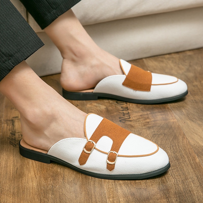 Monk Strap Shoe - Mules en toile demi-chaussures pour homme