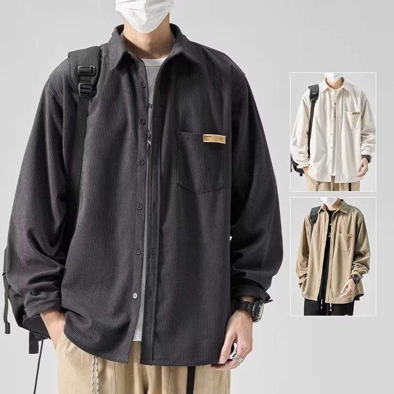Men Shoes Zara - Chemise ample décontractée pour hommes, à