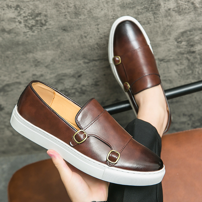 Monk Strap Shoe - Chaussures de styliste en cuir pour