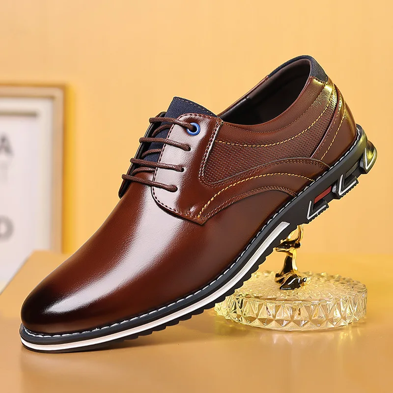 Men Shoes Elegant - Chaussures en cuir d'affaires rétro pour