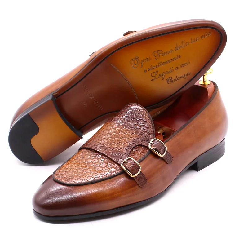 Mocassins en cuir véritable po - Monk Strap Shoe avis et prix
