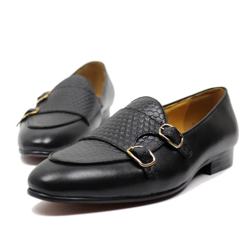Mocassins en cuir véritable po - Monk Strap Shoe avis et prix