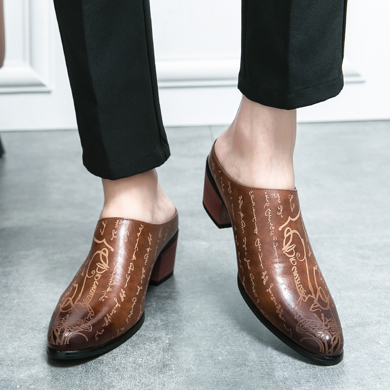 Mules en cuir marron pour homm - Men'S Shoes With Toes avis et prix