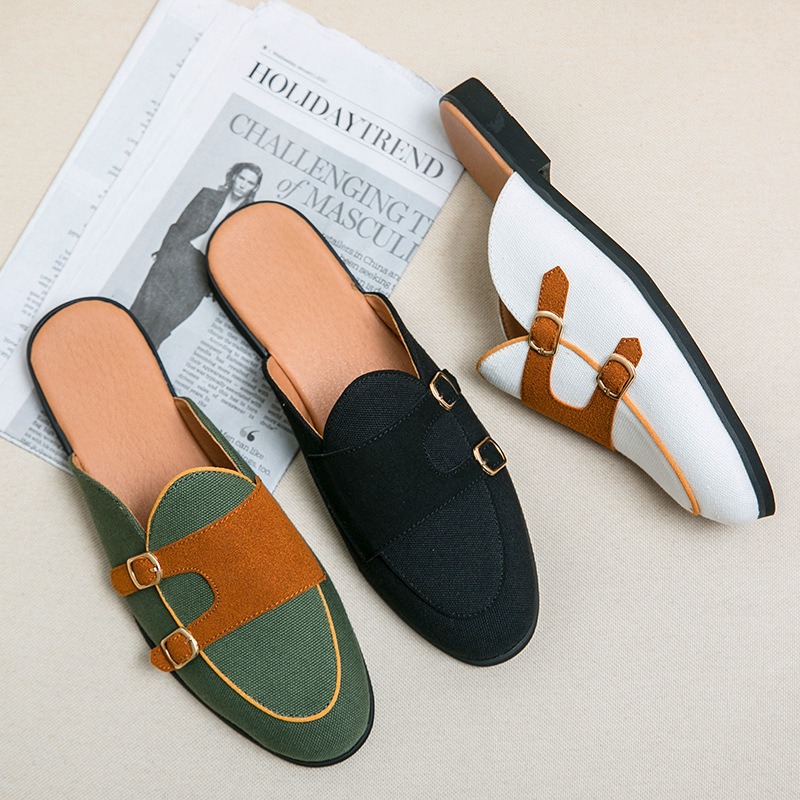 Mules en toile demi-chaussures - Monk Strap Shoe avis et prix