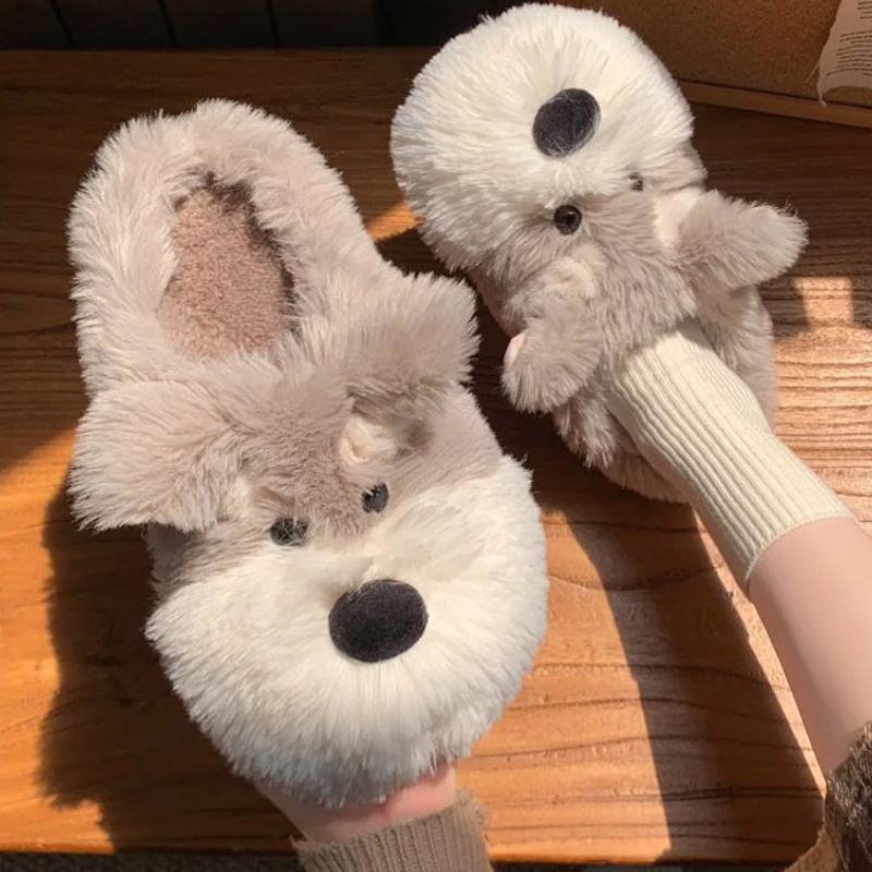Chien maison floue pantoufle f - Men'S Shoes Grip avis et prix