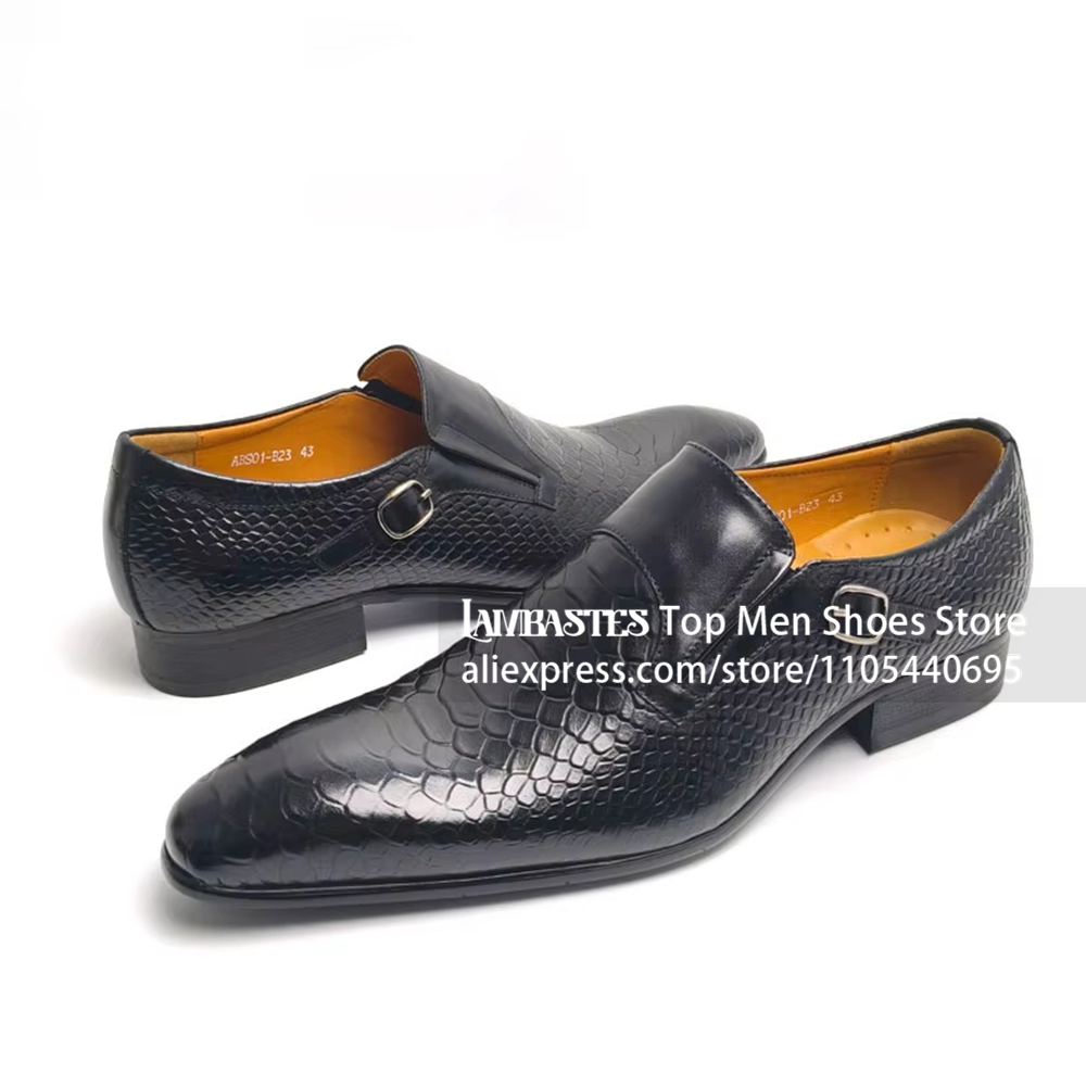 Mocassins Monk en cuir noir po - Monk Strap Shoe avis et prix