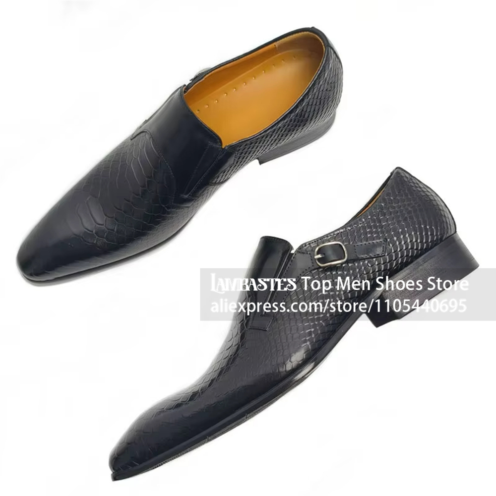 Mocassins Monk en cuir noir po - Monk Strap Shoe avis et prix